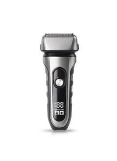 Generic Electric Shaver, Wet & Dry, Rechargeable, Cordless Foil Shaver, trim beards and hair razors Precision razor for perfect trimming of cheeks，chin and neck edges Cheeks, 3s Travel Lock function,Black grey  - Image 1