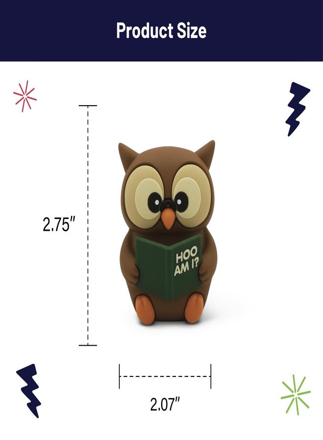 GOOFBALLS Little Readers - Cute Figurines for Bookshelves, Desks, Terrariums & Home Decor - Book-Loving Animal Statues - Owl - Image 2
