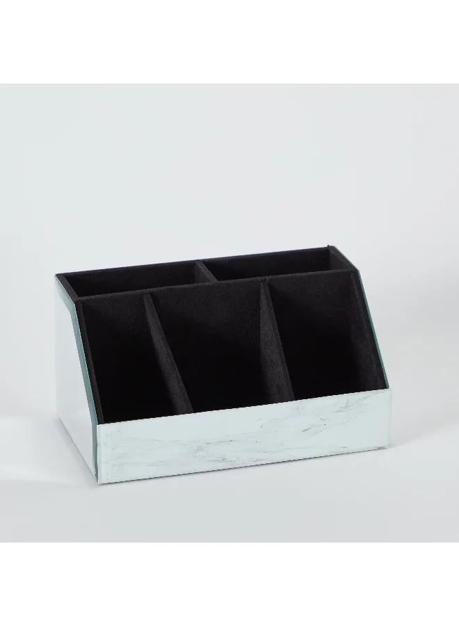 Home Box Lamac Metallic Finish Glass Jewellery Box - 19.7x11.5x10 cm