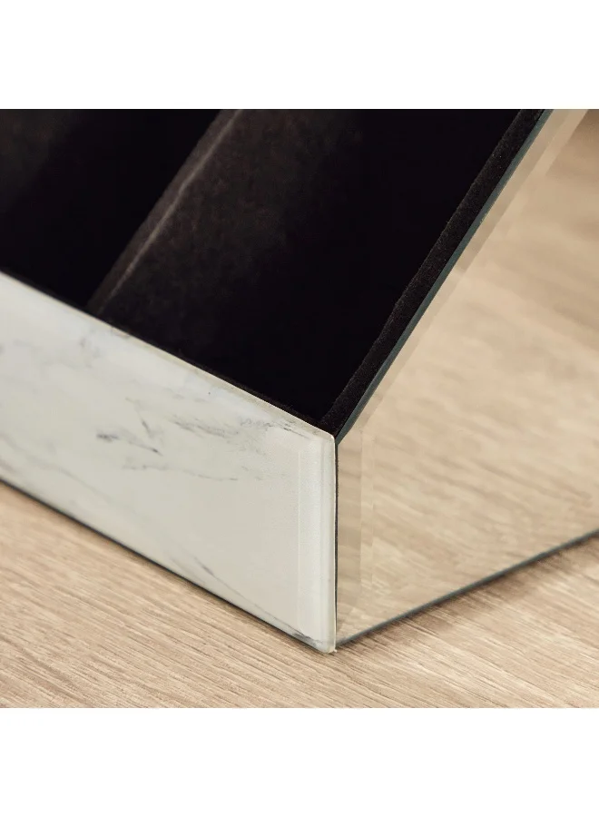 Home Box Lamac Metallic Finish Glass Jewellery Box - 19.7x11.5x10 cm
