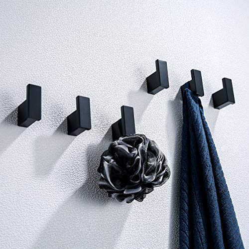 RANDOM Matte Black Towel Hooks for Bathrooms Kitchen Black Hooks for Hanging 2 Pack SUS 304 Stainless Steel Wall Hooks Modern Bathroom Hardware Accessories Coat Robe Hook Wall Mounted.96009-8MB - Image 4