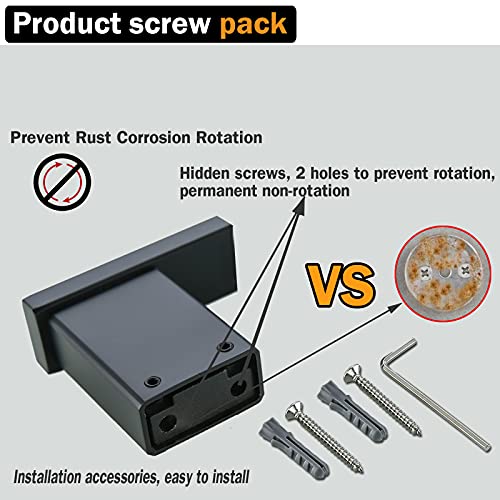 RANDOM Matte Black Towel Hooks for Bathrooms Kitchen Black Hooks for Hanging 2 Pack SUS 304 Stainless Steel Wall Hooks Modern Bathroom Hardware Accessories Coat Robe Hook Wall Mounted.96009-8MB - Image 5