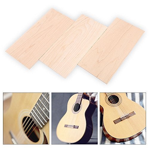 Dilwe Maple Guitar Headplate, 3Pcs Maple Wood Guitar Head Veneer Shell Sheet Headplate Replacement Part for Luthiers DIY - Image 2