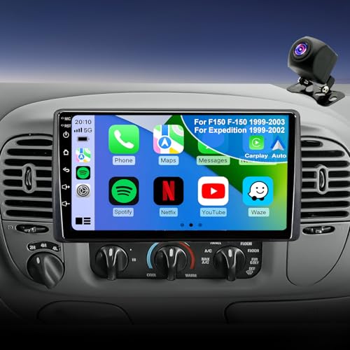 Aitrenlu 64G Android 13 Upgrade Car Radio for Ford F150 F-150 1999-2003, Expedition 1999-2002 Car Stereo, 9inch Touch Screen Apple CarPlay Android Auto GPS Bluetooth FM Backup Camera 5GWiFi - Image 1