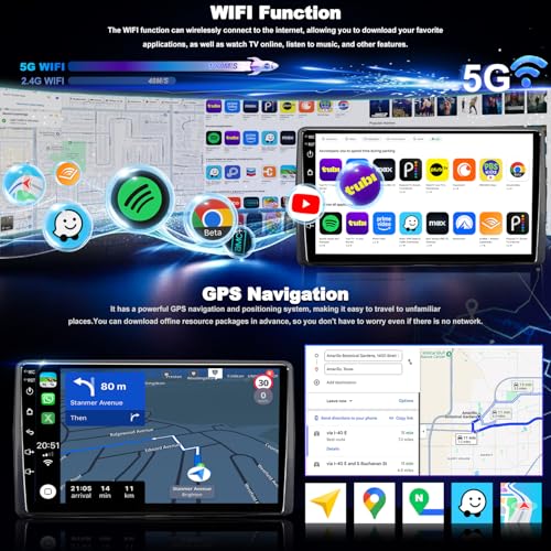 Aitrenlu 64G Android 13 Upgrade Car Radio for Ford F150 F-150 1999-2003, Expedition 1999-2002 Car Stereo, 9inch Touch Screen Apple CarPlay Android Auto GPS Bluetooth FM Backup Camera 5GWiFi - Image 4