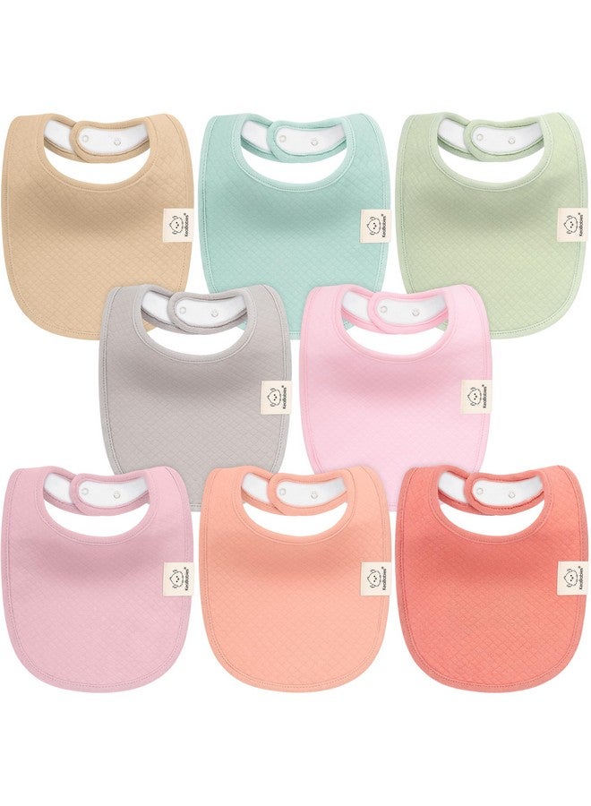 KeaBabies 8-Pack Organic Baby Bibs for Baby Girls, Baby Boys - Cotton Cloth Baby Boy Bibs, Baby Girl Bibs for Drooling and Teething, Absorbent Drool Bibs for Spit Ups, Toddler Bib,Infant Bibs (Muted Pastel)  - Image 1