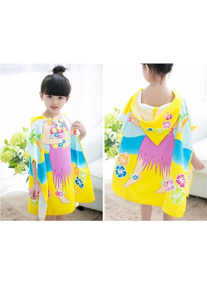 ZCM-HAPPY Kids Hooded Cape Bath Towel Microfiber Towel for Bathing  Swimming  - Image 2