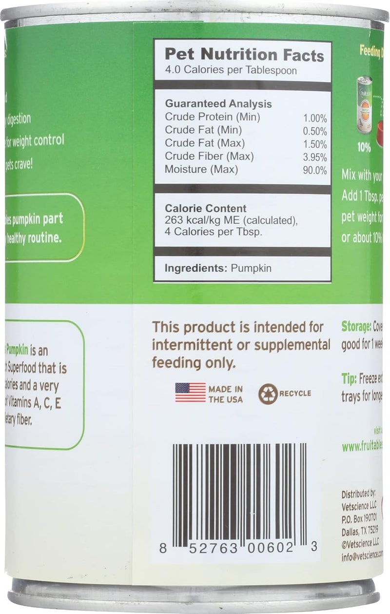 Fruitables Cat & Dog Pumpkin Digestive Supplement Fruitables 425g - Image 2