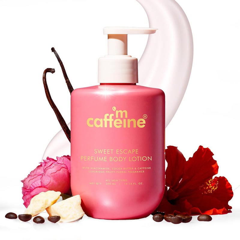 MCaffeine mCaffeine Sweet Escape Perfume Body Lotion Niacinamide Cocoa Butter Shea Butter For Deep Moisturization Lightweight NonSticky FruityFloral Fragrance Body Lotion For Dry Skin 300ml  - Image 1