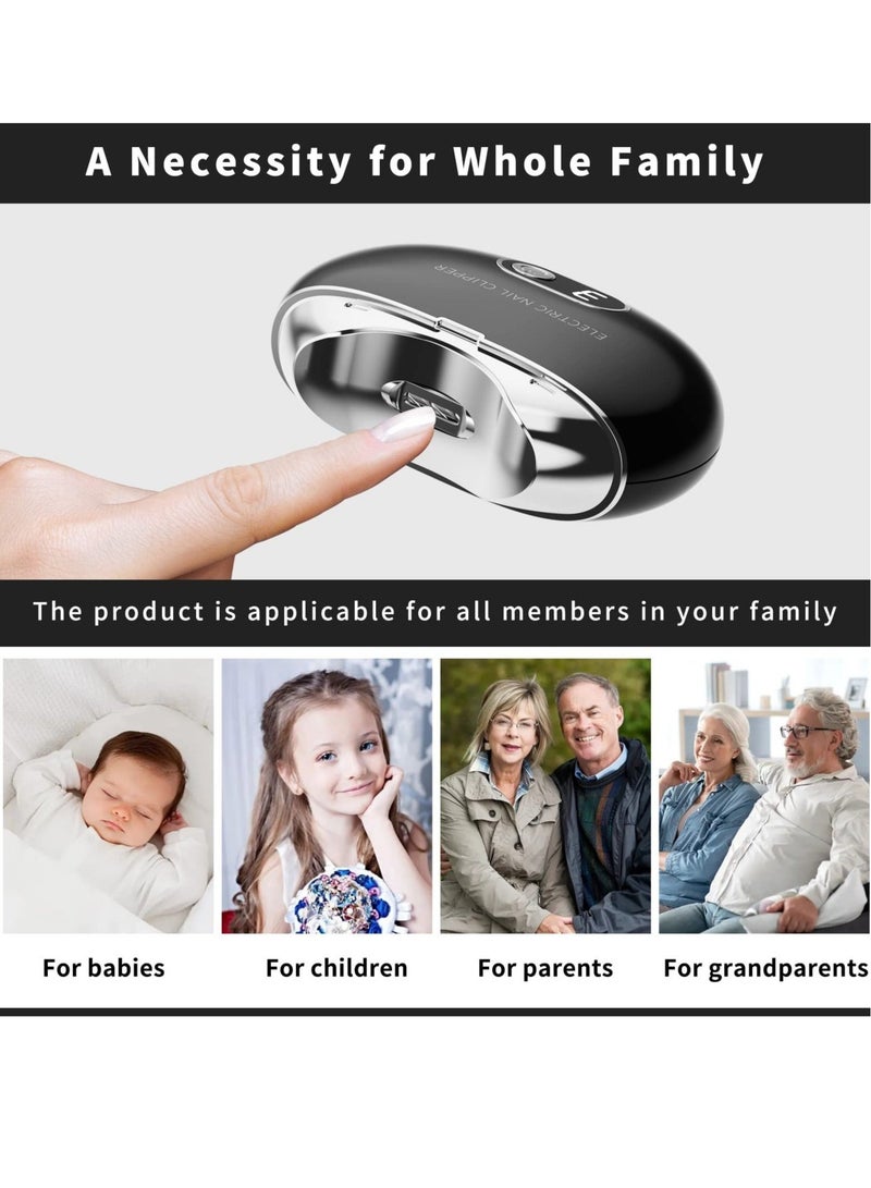 Captaintech Automatic Nail Clipper, Electric Nail Clippers Automatic Safety Fingernail Cutter And Filer Rechargeable Nail Trimmer Nail Scissors Gift For For Adults Seniors Infant Baby Kids Men Women - Image 2