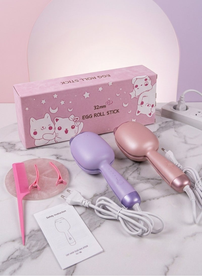 Automatic Hair Curler Rotating Curling Iron | 32mm Egg Roll Design Hair Waver with Adjustable Temperature and Anti-Scald Technology | Instant Styling Wand for All Hair Types - Image 5
