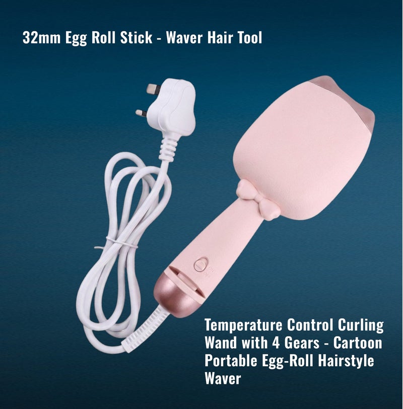 Automatic Hair Curler Rotating Curling Iron | 32mm Egg Roll Design Hair Waver with Adjustable Temperature and Anti-Scald Technology | Instant Styling Wand for All Hair Types - Image 1