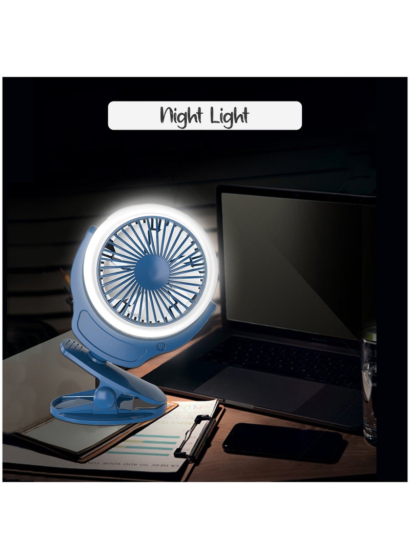 TEKNUM 2-In-1 Stroller Usb Charging Fan With Light-Blue - Image 4