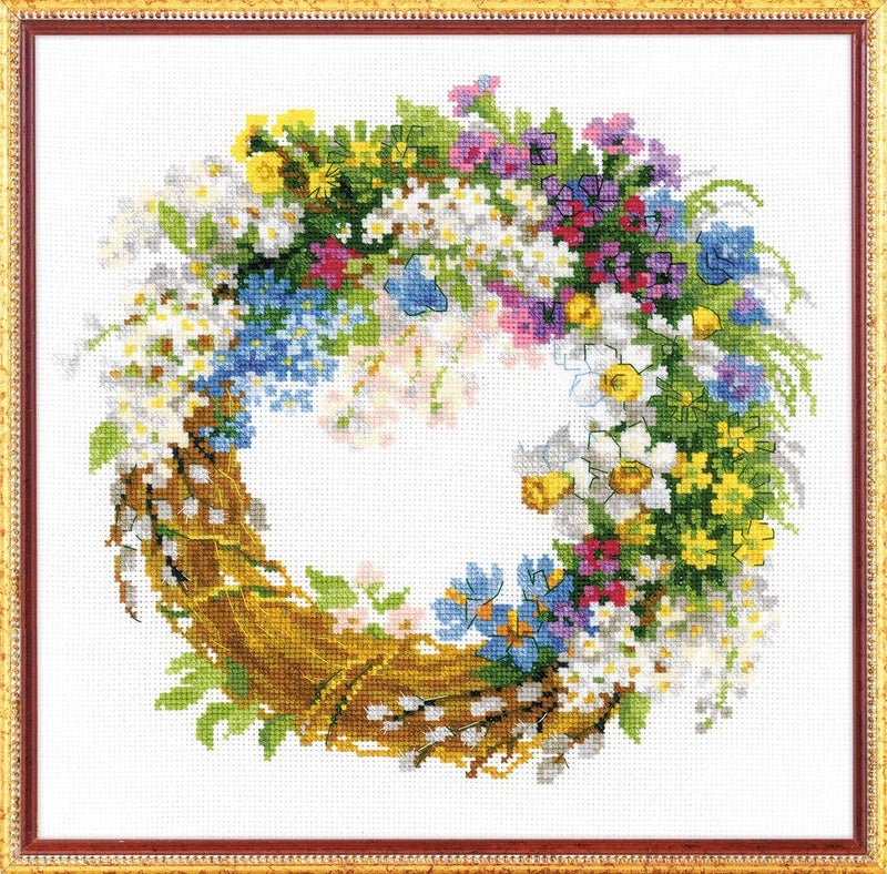 RIOLIS Cross Stitch Kit  1536  Wreath with Bird Cherry