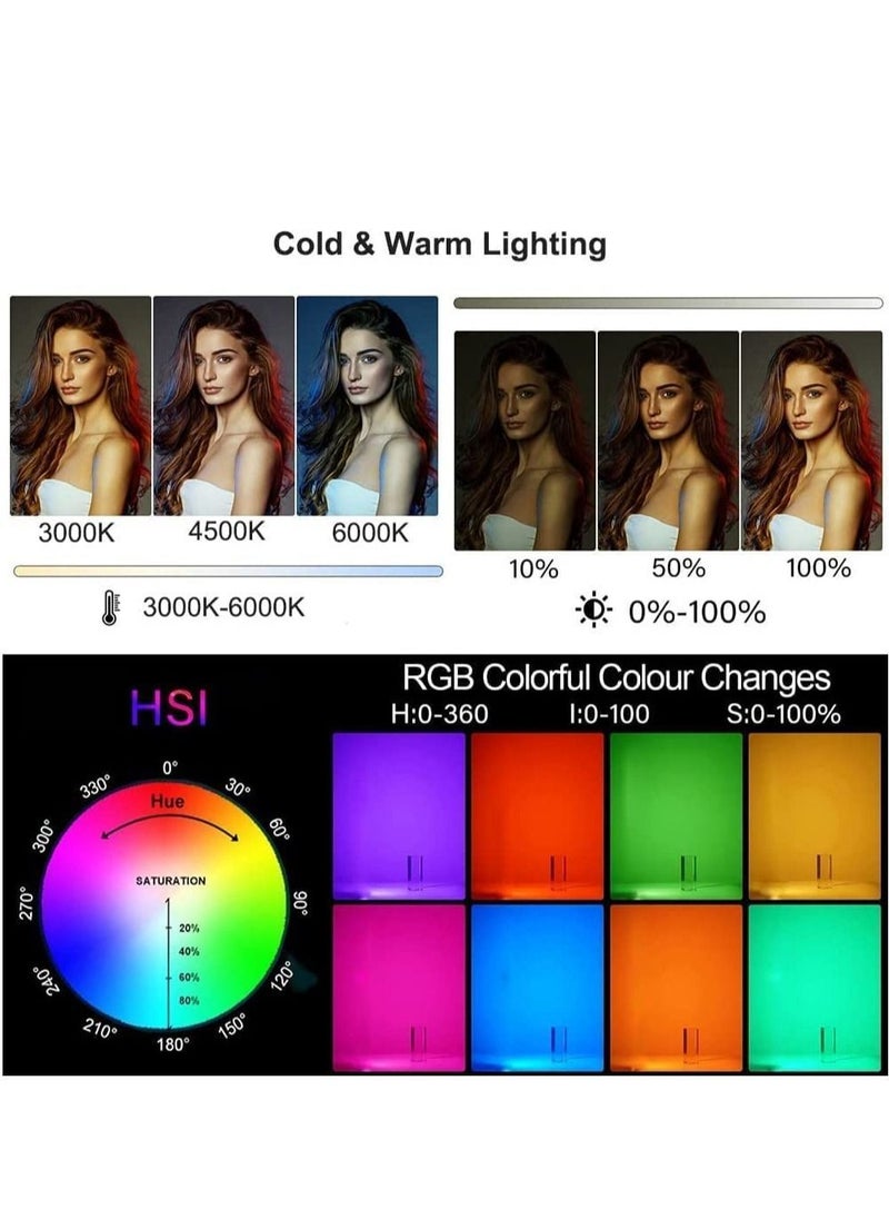 Y&D - DMG Handheld RGB Tube LED Video Light Stick 3000k-6500k Dimmable 9-Color Light, Atmosphere Camera Built-In Battery And Remote Control, OLED Display Suitable for Various Scenes - Image 1