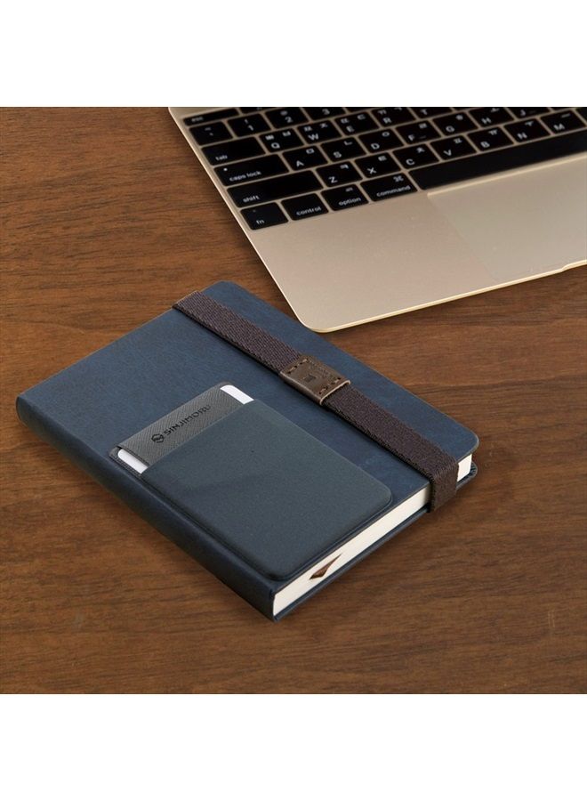 Sinjimoru Secure Card Holder for Back of Phone, Stretchy Fabric Cell Phone Wallet Stick On Credit Card Case for iPhone & Android. Sinji Pouch Flap Black - Image 5