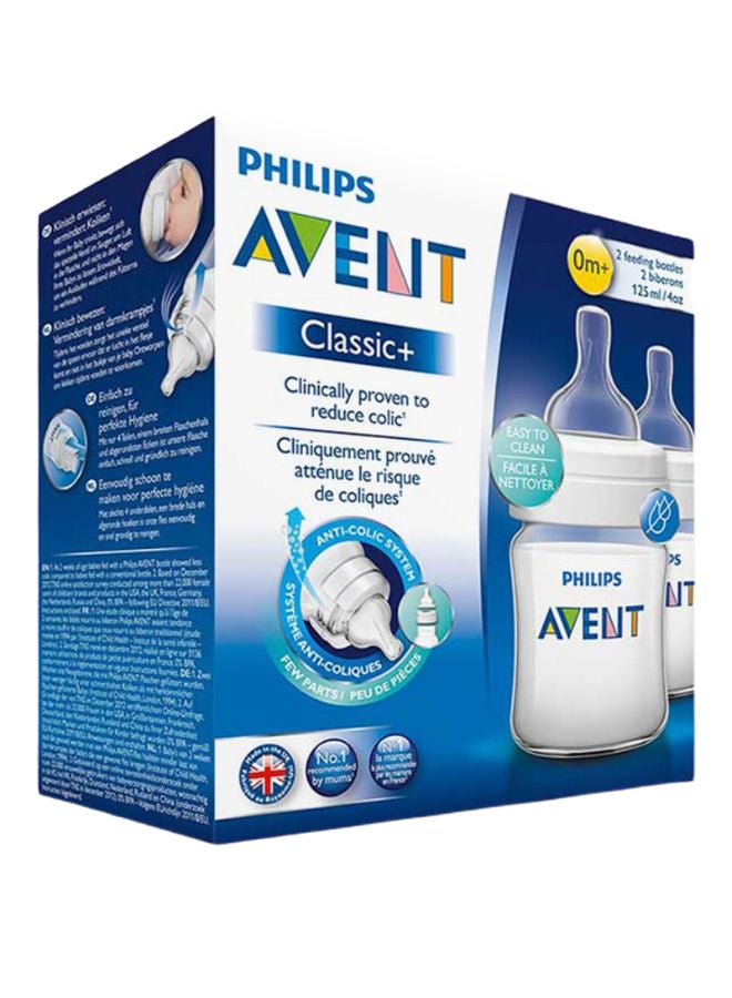 Philips Avent 2-Piece Classic+ Feeding Bottle Set 125ml - Image 2