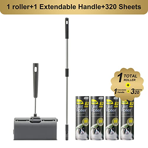 Fedicelly Lint Rollers Pet Hair Extra Sticky Floor with Long HandleLarge Cat Dog Hair Remover Laundry Clothes Carpet Furniture63 inches Wider with 320 Sheets Giant Lint Remover Brush for Couch - Image 5