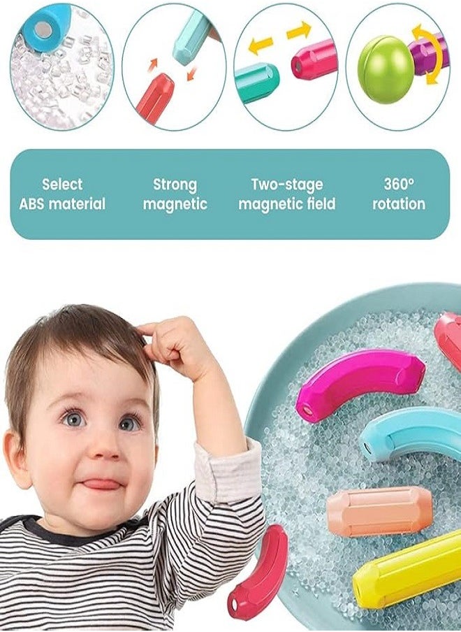 STEM - 64 Pcs Magnetic Building Blocks, Montessori Magnet Toys for Toddlers, STEM Learning Toys for Boys and Girls, Creativity Kids Games, ABS Material, Non-Toxic, Ages 3+ - Image 1