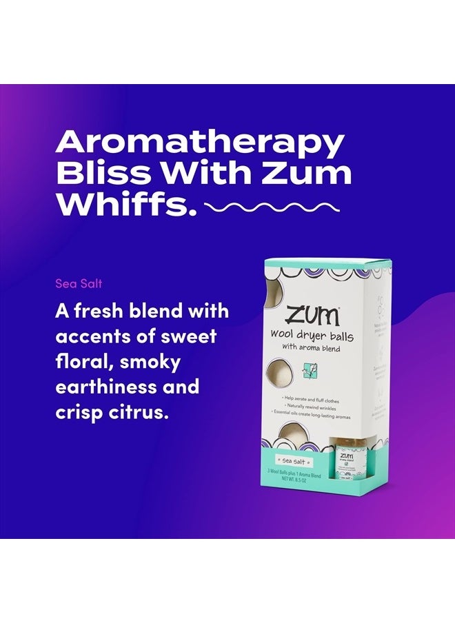 ZUM Indigo Wild Zum Laundry Dryer Balls Kit - Wool Laundry Balls for The Dryer - Essential Oil Spray - Reusable Drying Balls for Laundry - Sea Salt - (3 Dryer Balls, 1 Aroma Blend)  - Image 3
