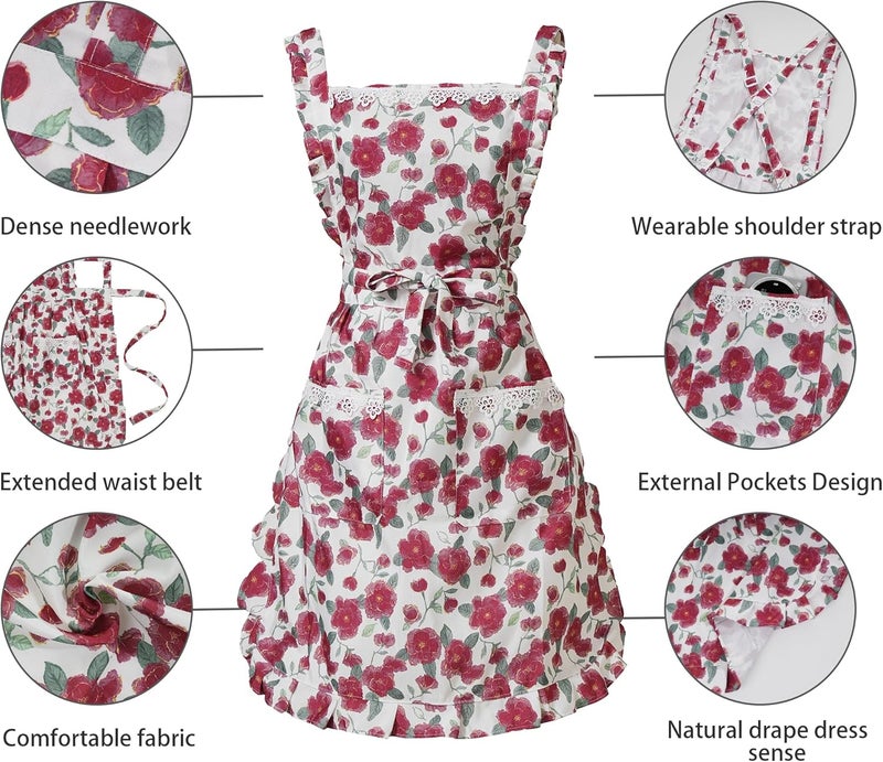 Aoomzoon Funny Aprons for Women with Pockets, Kitchen Cooking Grilling Bbq Cute Chef Apron, Mothers Day Birthday Gifts for Women - Image 4
