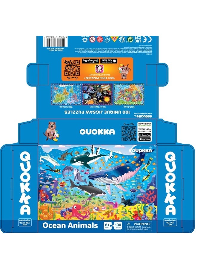 QUOKKA 100 Piece Jigsaw Puzzles for Kids Ages 4-8, 3 Sets - Ocean & Forest Animals - Toy for Learning and Eye-Hand Coordination - Unique Gift for Boy and Girl - Image 4
