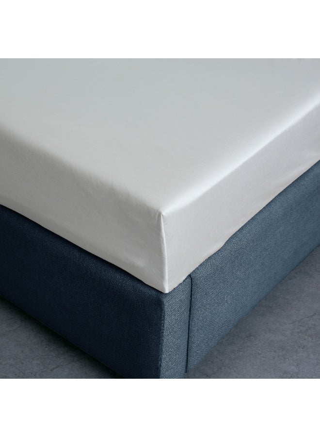 PHF Fitted Sheet 800 Thread Count Satin 100% Egyptian Cotton Natural Soft Durable Breathable Double Size (137cm x 190cm) with 40cm deep pocket, Cream - Image 5