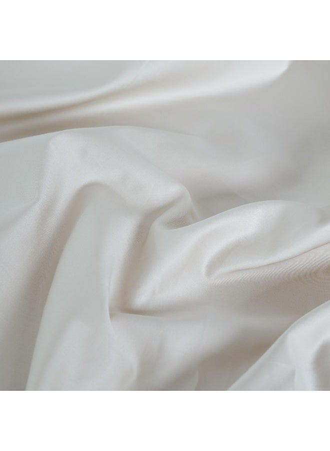 PHF Fitted Sheet 800 Thread Count Satin 100% Egyptian Cotton Natural Soft Durable Breathable Double Size (137cm x 190cm) with 40cm deep pocket, Cream - Image 3