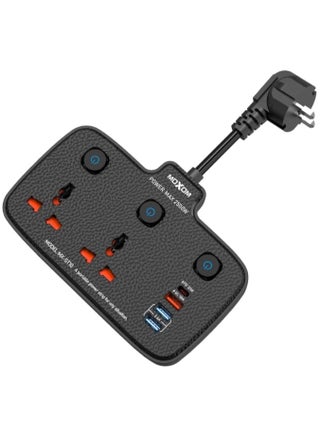 Moxom MX-ST10 6 IN 1 PD Power Strip With 2 Socket, 3 USB, 1 Type-C PD And One Key Master Control For Multi Devices 2500W - Black - pzsku/Z6528CDF35CEEE2769EBEZ/45/_/1725095392/aac34933-0651-43a5-a955-0cf54e255304