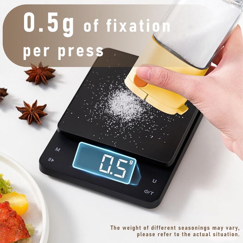 koofull Measure Seasoning Bottle, Salt Shaker or Pepper Shaker, Kitchen Must have, Glass Metering Spice Salt Paprika Pepper Cumin Powder Sugar Dispenser Spice Jar, BPA Free (Beige) - Image 3