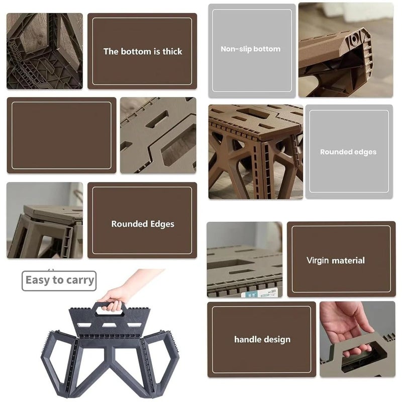 SUPERMOM Folding Stool 18 Inch – Foldable Step Stool with Non-Slip Surface, Holds Up to 95Kg, Portable & Durable for Kitchen, Bathroom, Garden, Bedroom, Adults Use & Safe Enough for Kids (Pack of 1) - Image 5