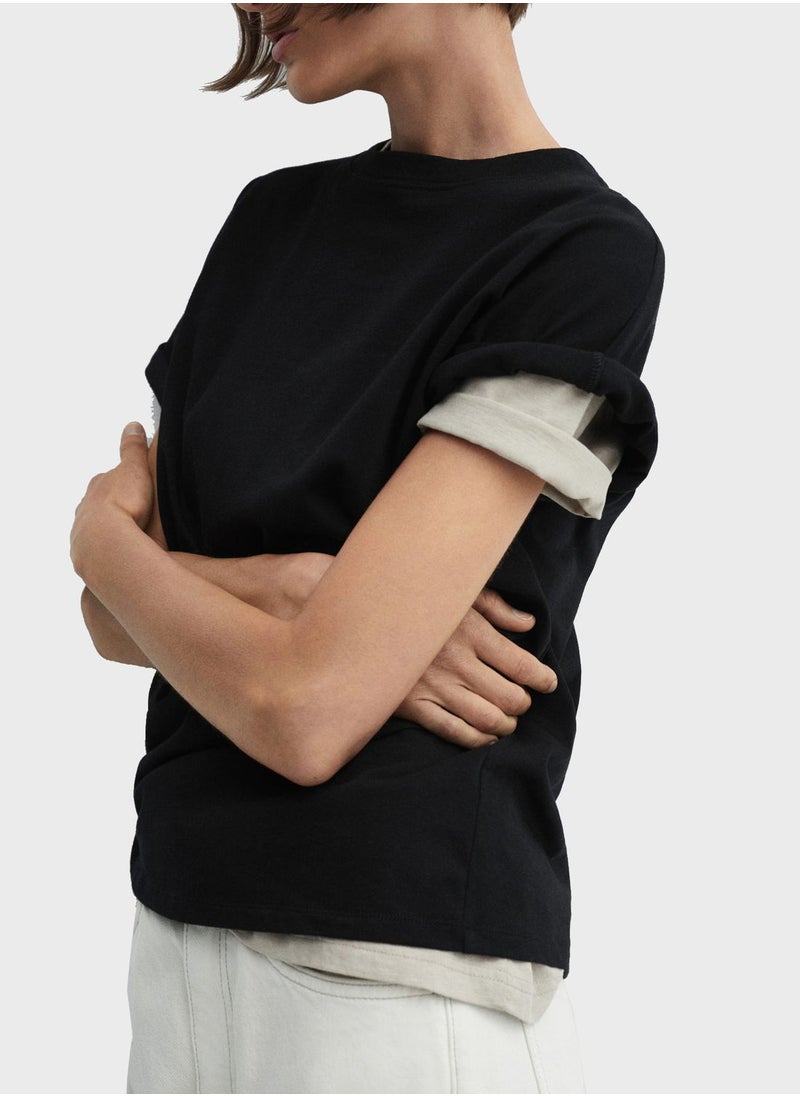 MANGO - Crew Neck T-Shirt - Image 1