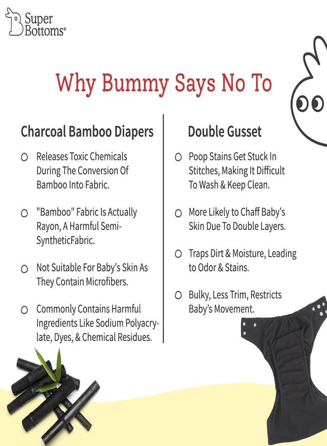 سوبربوتمز مجموعة فوط سوبربوتومز للجنسين، بتركيبة جافة الملمس - حشوة/بطانة لحفاضات قماشية مقاس فري سايز أونو | فوط جافة الملمس + فوط معززة | عبوة من 6 قطع - Image 2