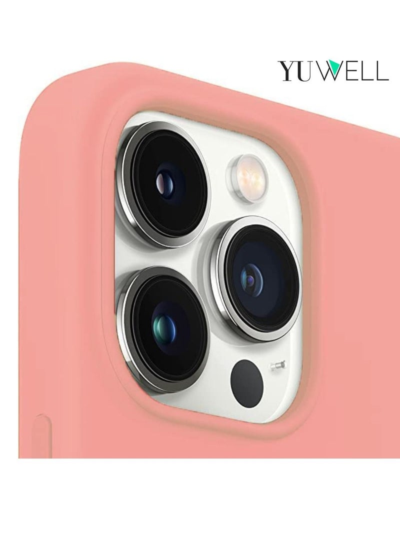 Yuwell - iPhone 14 Pro Case Silicone Shockproof Protective Case Cover 6.1 Inch Soft Liquid Gel Rubber iPhone 14 Pro Silicone Case Pink - Image 1