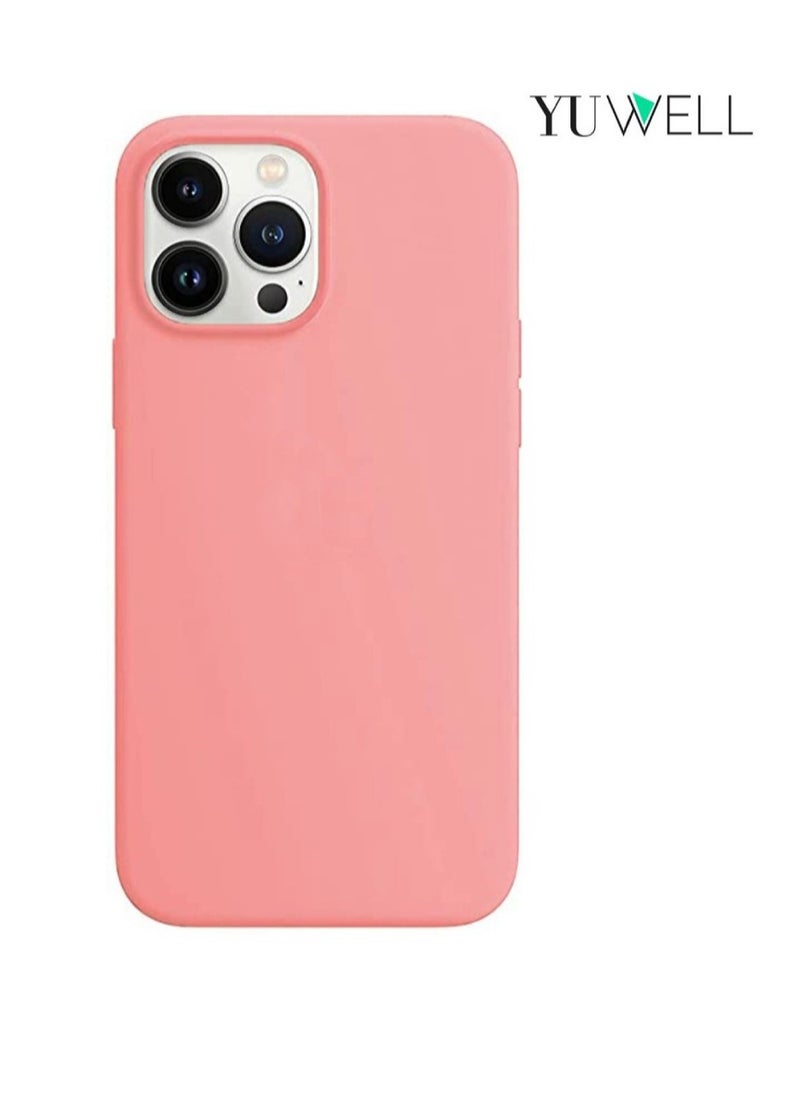 Yuwell - iPhone 14 Pro Case Silicone Shockproof Protective Case Cover 6.1 Inch Soft Liquid Gel Rubber iPhone 14 Pro Silicone Case Pink - Image 1