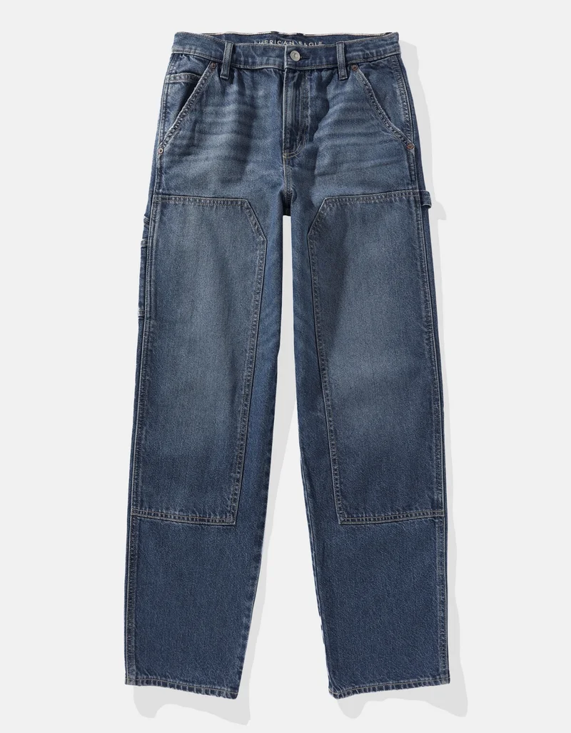 امريكان ايجل High Waist Baggy Stright  Fit Wide Leg Jeans