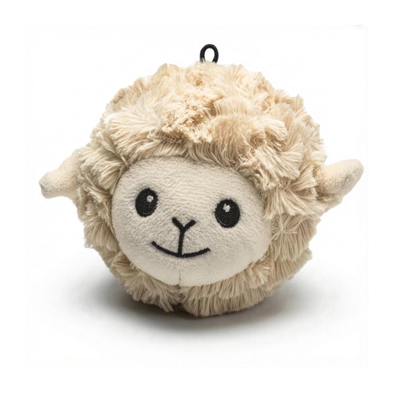 Pet Lou 4 Inch Squeaky Lamb Ball Dog Toy Durable TPR Squeaky Ball with Plush Cover StuffingFree Lamb Dog Toy for Small Medium Breeds Bouncy WaterFloating - Image 2