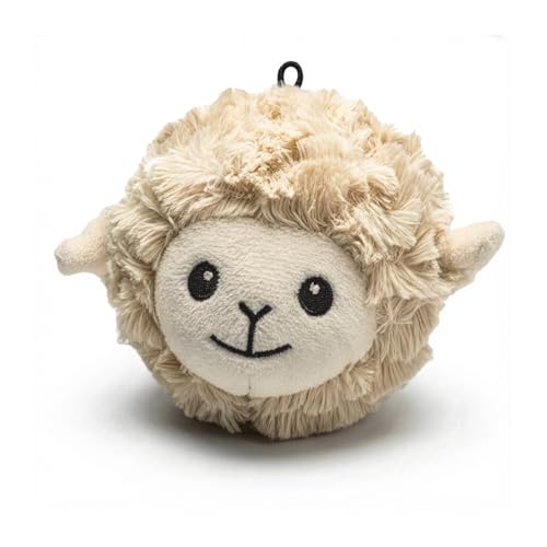 Pet Lou 4 Inch Squeaky Lamb Ball Dog Toy Durable TPR Squeaky Ball with Plush Cover StuffingFree Lamb Dog Toy for Small Medium Breeds Bouncy WaterFloating - Image 1