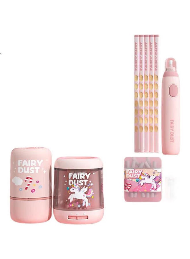 M.G Chenguang (M&G) Stationery Electric Gift Box Set (Electric Pencil Sharpener/Vacuum Cleaner/Eraser + Perforated Pencil) Hawp2182 Unicorn Dual Power For Civil Service Exams And Postgraduate Entrance Exams - Image 3