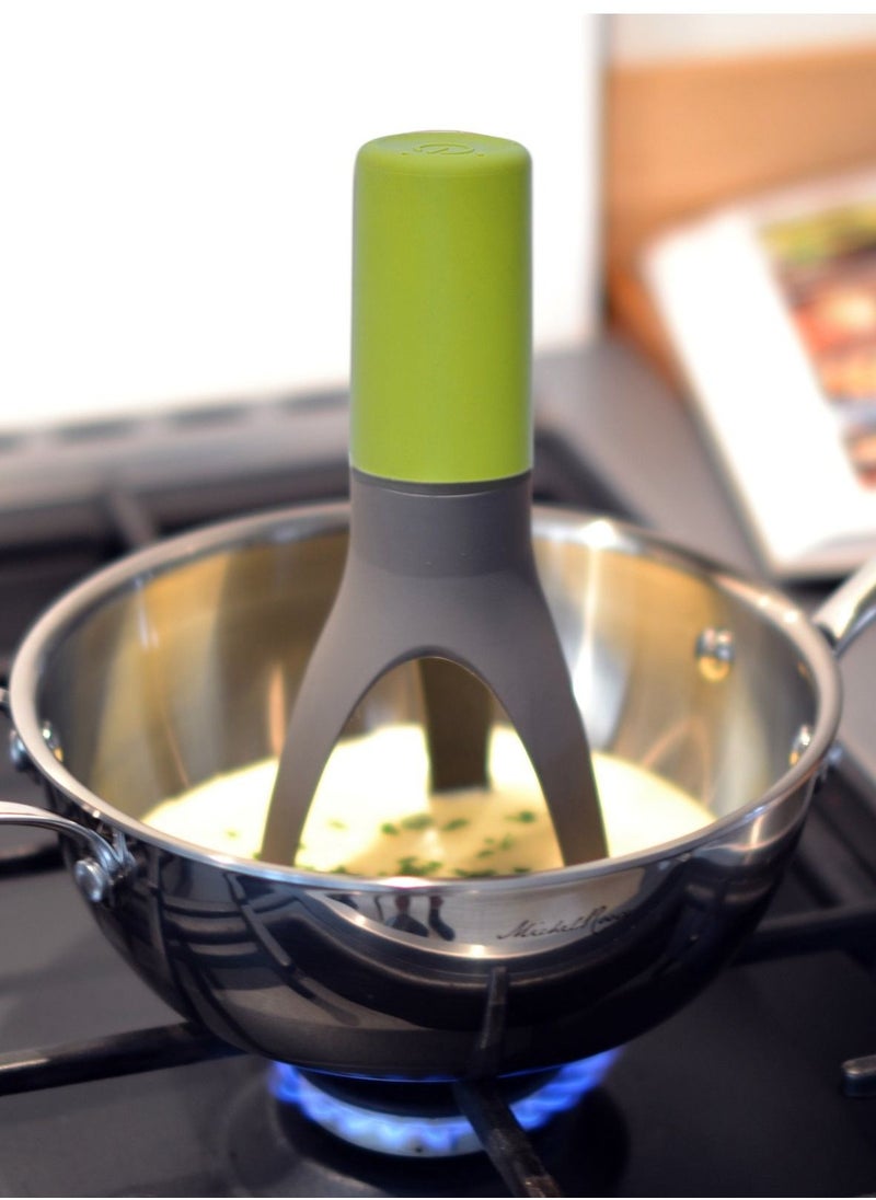 SYOSI - Automatic Triangle Stirrer, Adjustable Electric Hand Whisk Blender 3 Speeds Automatic Mixer Portable Kitchen Gadgets Stir Mixing Egg Beater for Frappe, Matcha, Hot Chocolate Green - Image 1