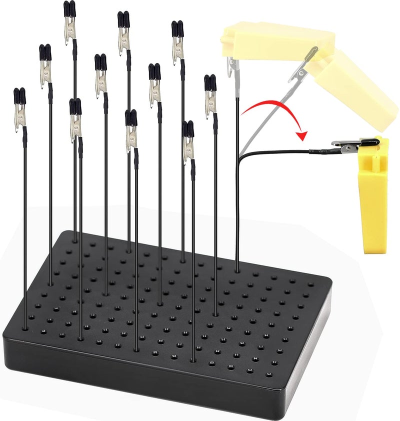 Yocoolfun Model Painting Stand Base Holder and 12PCS Bendable Alligator Clip Stick Set Modeling Tools for Airbrush Hobby Model Parts - Image 1