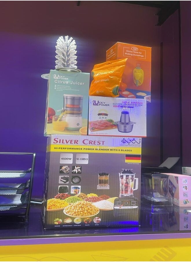 SILVER CREST 6 In 1 Kitchen Accessories a 4500W Blender a Citrus Juicer A Chopper a Making Dumplings a Towels a Carpet  - Image 1