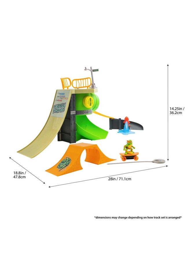 Teenage Mutant Ninja Turtles لعبة سلاحف النينجا المراهقين، مجموعة ملعب التزلج جنون السلاحف، إصدار كلاسيكي مجموعة TMNT للأطفال، أعمار 3 سنوات فما فوق - Image 3