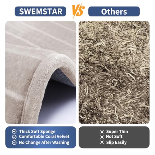 SWEMSTAR Bathroom Rugs Thick Memory Foam Bath Mat - Non-Slip, Quick Dry, Absorbent Washable Floor Microfiber Mat for Shower, Tub, Home Decor Accessories - 20"x30" - Image 5