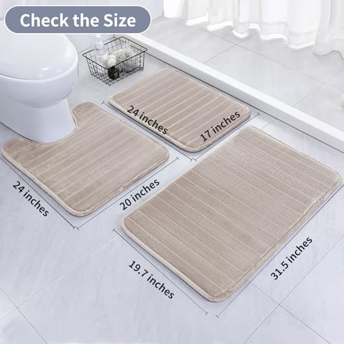 SWEMSTAR Bathroom Rugs Thick Memory Foam Bath Mat - Non-Slip, Quick Dry, Absorbent Washable Floor Microfiber Mat for Shower, Tub, Home Decor Accessories - 20"x30" - Image 2