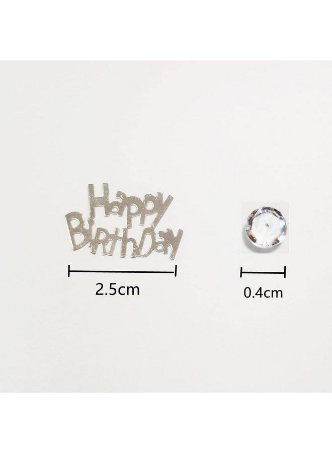 EMAAN Silver Happy Birthday Confetti Metal Foil Confetti Sequins, Party Table Scatter Decoration Exquisite Birthday Party (Silver) - Image 4