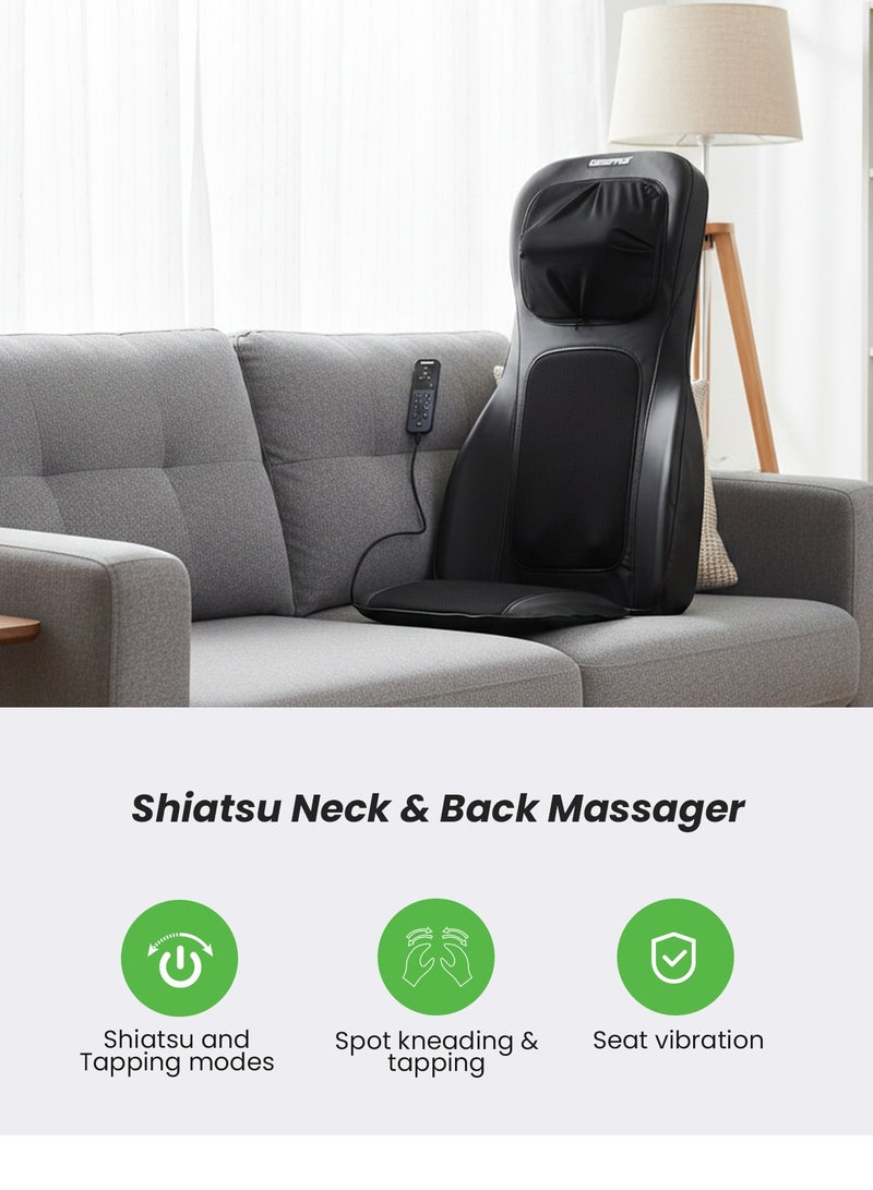 GEEPAS Full-Body Massage Chair Pad GM86104 – 15-Minute Timer, Customizable Shiatsu & Tapping Modes, Spot Kneading & Tapping, Seat Vibration with Remote Control, 2-Year Warranty. - Image 2