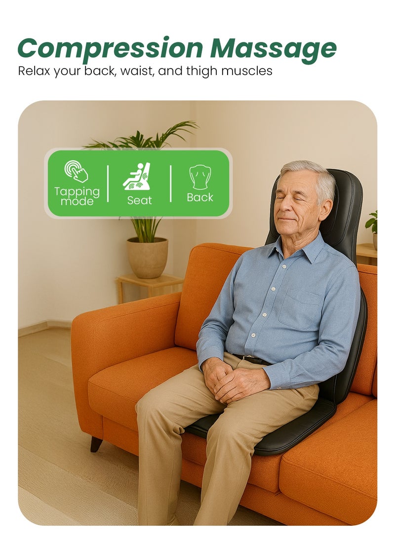 GEEPAS Full-Body Massage Chair Pad GM86104 – 15-Minute Timer, Customizable Shiatsu & Tapping Modes, Spot Kneading & Tapping, Seat Vibration with Remote Control, 2-Year Warranty. - Image 4