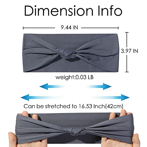 Vercret 8 Pack Knot Headbands for Women Non Slip Boho Wide Hair Bands Yoga Workout Running Sport Elastic Twist Knotted Headwrap for Girls (C Spring) - Image 3