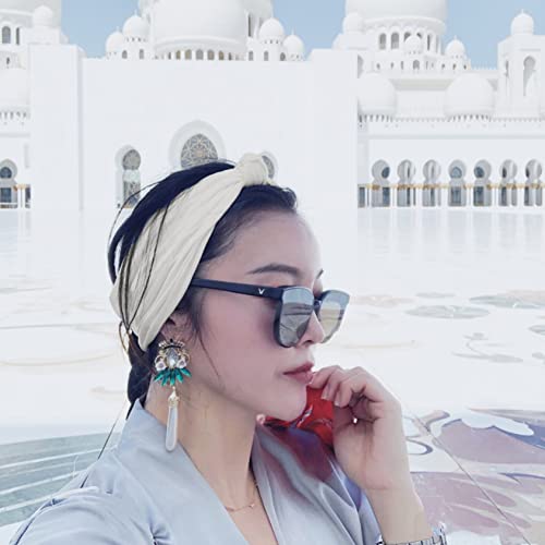 Vercret 8 Pack Knot Headbands for Women Non Slip Boho Wide Hair Bands Yoga Workout Running Sport Elastic Twist Knotted Headwrap for Girls (C Spring) - Image 2